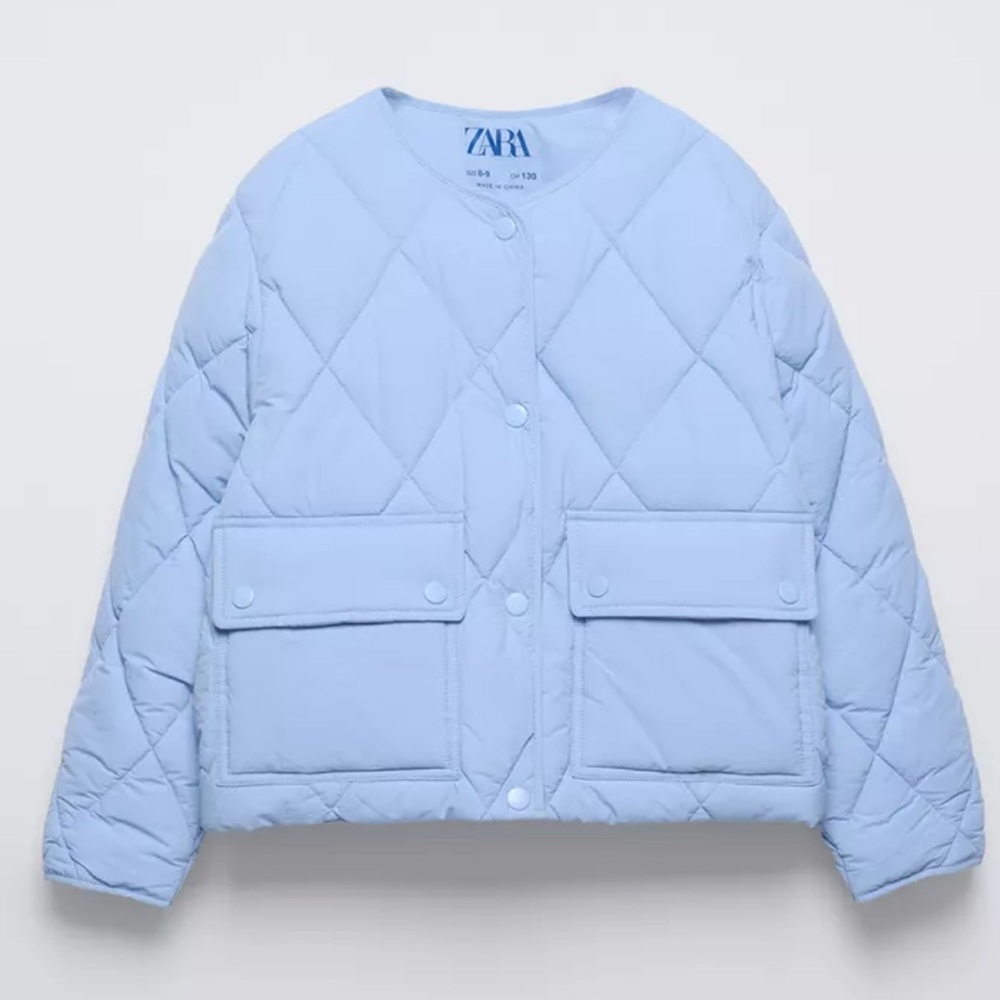 Zara Kids Sky Blue Puffer Jacket, 11/12